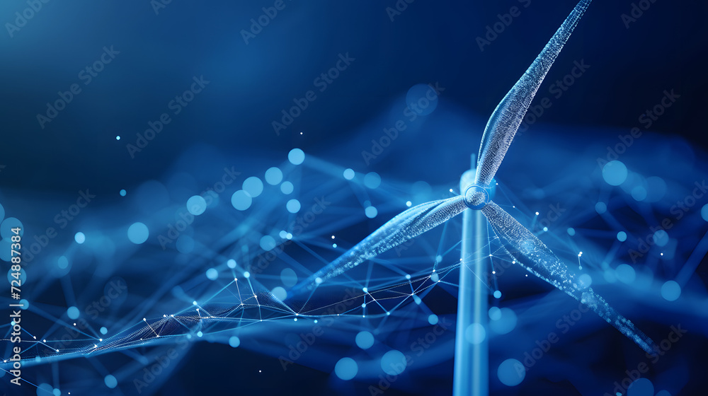 concept idea eco power energy wind turbine - obrazy, fototapety, plakaty 