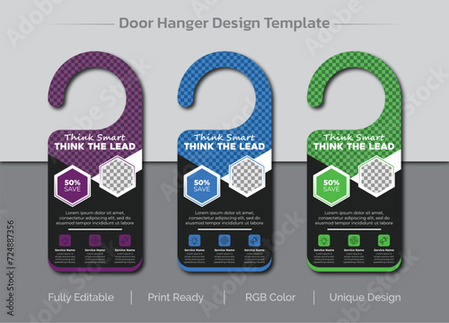 Corporate Business Door Hanger Layout Vector Premium Set