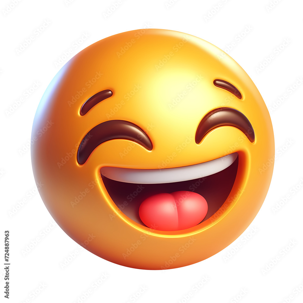 3d happy emoji icon. Realistic 3d high quality isolated render 3d happy emoji icon. Realistic 3d high quality isolated render