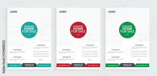 Real estate flyer design. Editable new style leaflet design. Property marketing handout, poster, and pamphlet design.