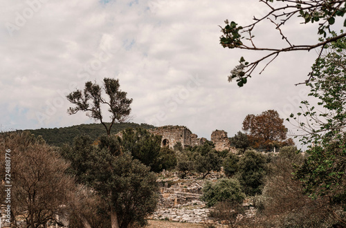 kaunos castle ancient city ruins with amazing natural environment habitat