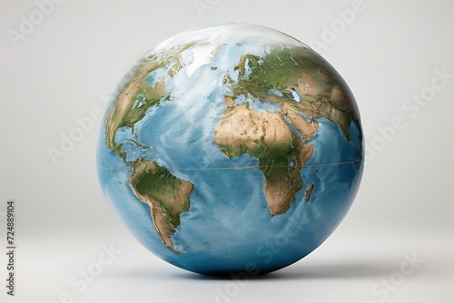 Photo of globe of earth with white background ai generative