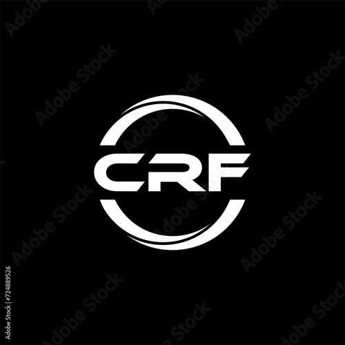 CRF letter logo design with black background in illustrator, cube logo, vector logo, modern alphabet font overlap style. calligraphy designs for logo, Poster, Invitation, etc.