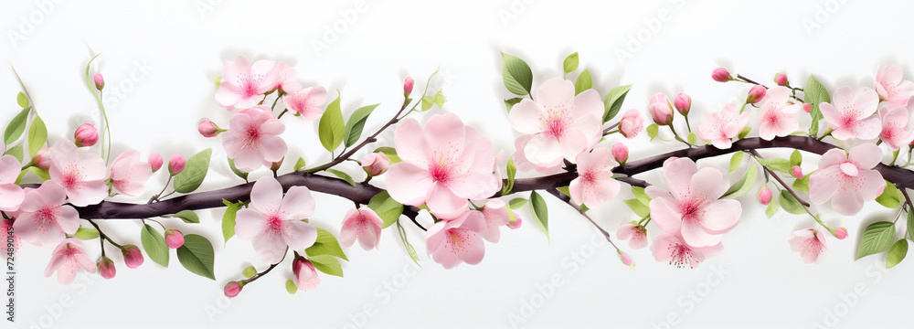 Pink cherry blossom, Japanese sakura photo Generative AI	