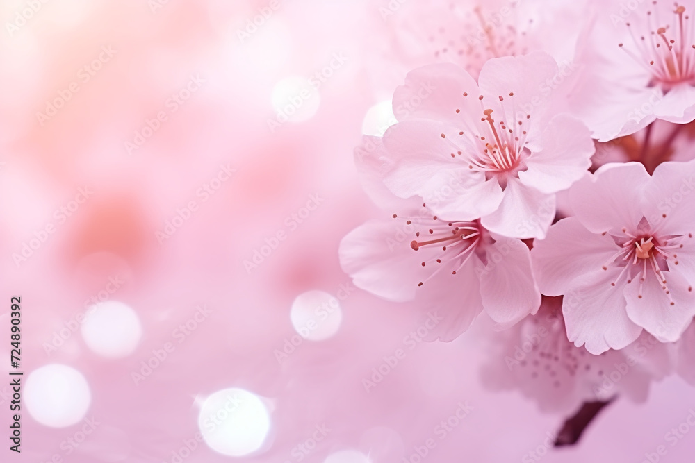 Pink cherry blossom, Japanese sakura photo Generative AI	