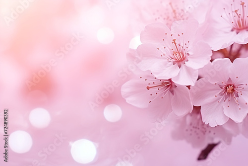Pink cherry blossom, Japanese sakura photo Generative AI 