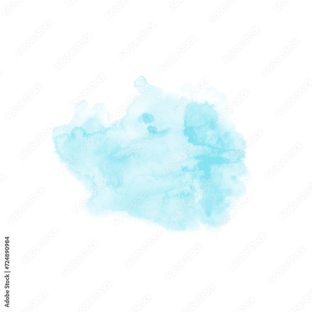 Abstract pattern with blue watercolor cloud on white background. Cyan watercolour water brash splash texture. Vector pastel color paint stain. Blue watercolor background Abstract pattern with blue watercolor cloud on white background. Cyan watercolour water brash splash texture. Vector pastel color paint stain. Blue watercolor background