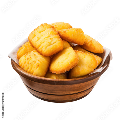 Brazilian snack traditional cheese bread, isolated on transparent background, png, Clipping Path, pen tool