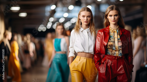 haute couture model fashion show colorful clothes