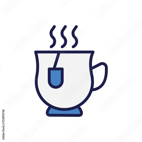 12 tea cup icon with white background vector stock illustration