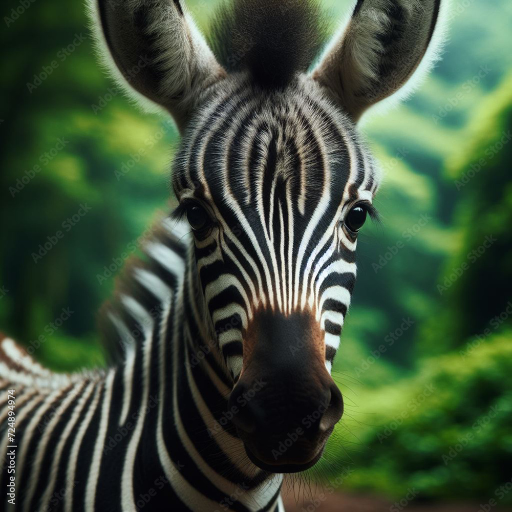 Fototapeta premium portrait of a zebra
