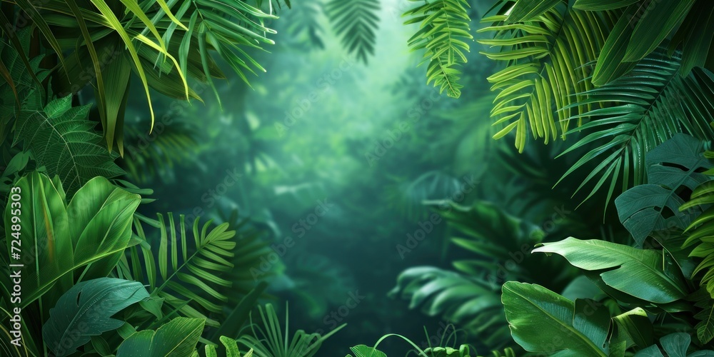 Dense Green Forest With Abundance of Leaves