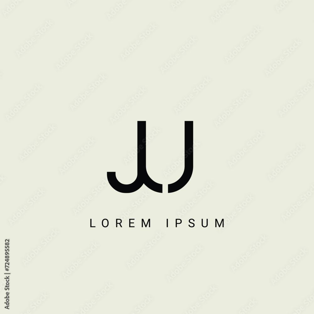 Alphabet JU or UJ illustration monogram vector logo template Alphabet JU or UJ illustration monogram vector logo template