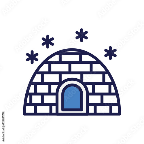 17 igloo icon with white background vector stock illustration