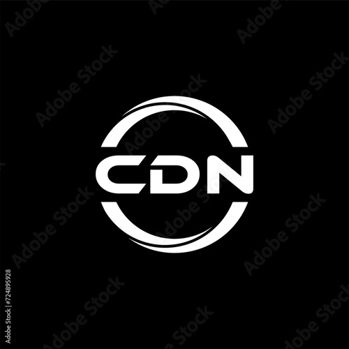 CDN letter logo design with black background in illustrator, cube logo, vector logo, modern alphabet font overlap style. calligraphy designs for logo, Poster, Invitation, etc.