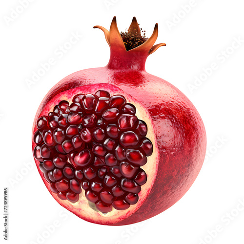 Pomegranate isolated on transparent background