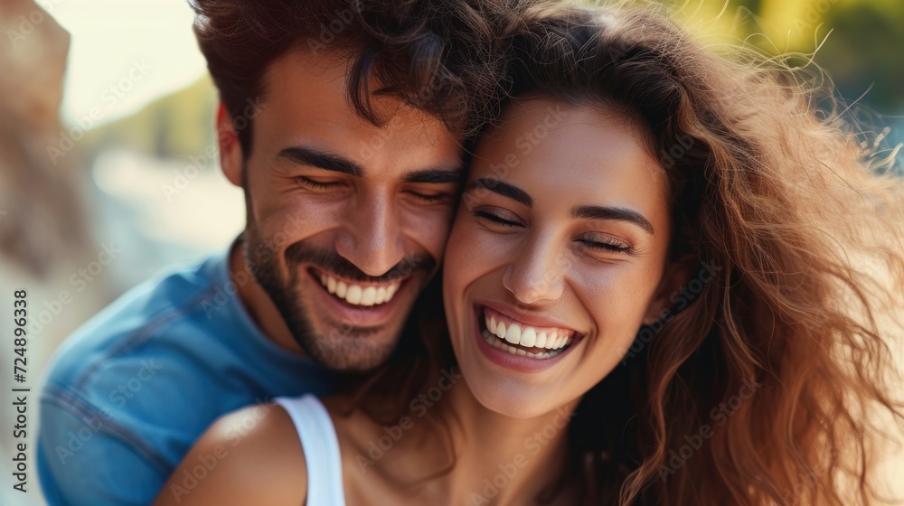 Smiling Man and Woman Smiling Man and Woman