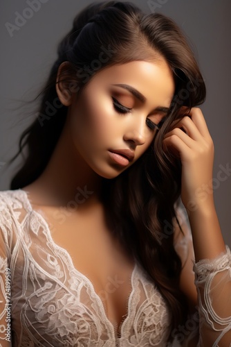 Timeless Elegance: Woman in Lace Dress