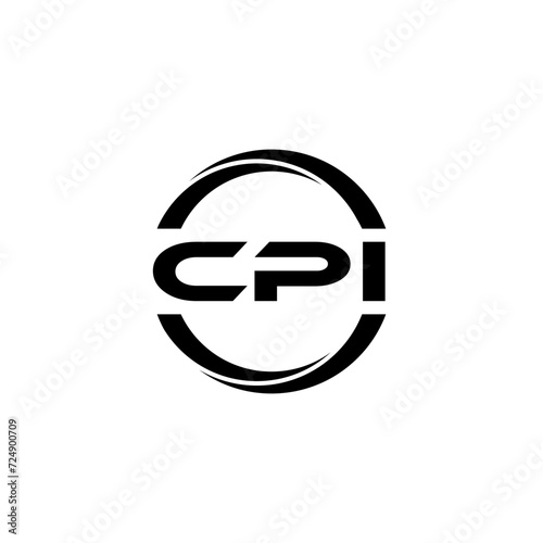 CPI letter logo design with white background in illustrator, cube logo, vector logo, modern alphabet font overlap style. calligraphy designs for logo, Poster, Invitation, etc.