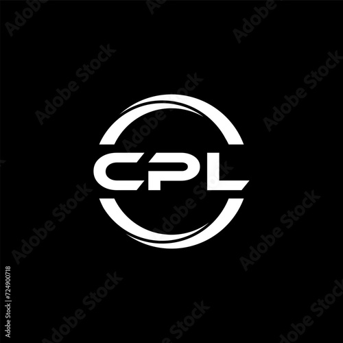 CPL letter logo design with black background in illustrator, cube logo, vector logo, modern alphabet font overlap style. calligraphy designs for logo, Poster, Invitation, etc.