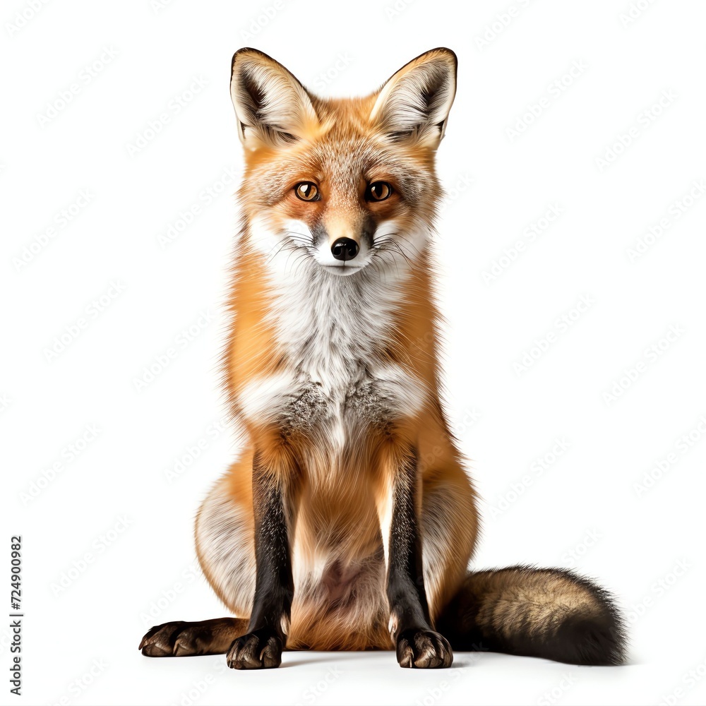a fox, studio light , isolated on white background a fox, studio light , isolated on white background
