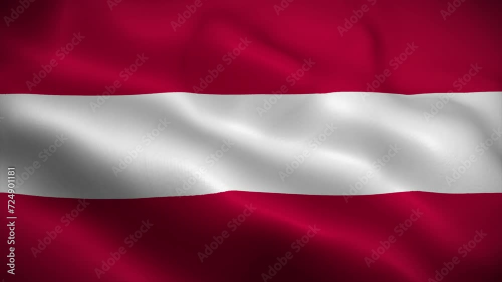 Austria flag waving animation, perfect loop, official colors, 4K video Austria flag waving animation, perfect loop, official colors, 4K video
