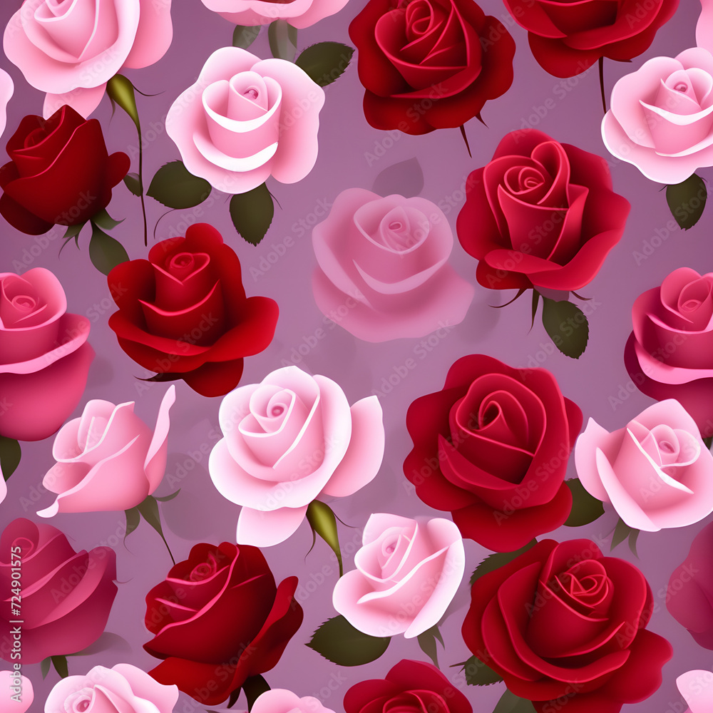 Seamless Pattern of Roses