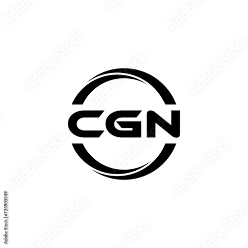 CGN letter logo design with white background in illustrator, cube logo, vector logo, modern alphabet font overlap style. calligraphy designs for logo, Poster, Invitation, etc. photo