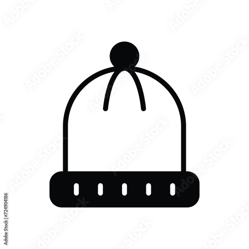 19 winter hat icon with white background vector stock illustration