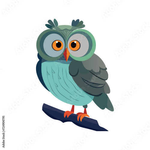 фотографія Owl of colorful set