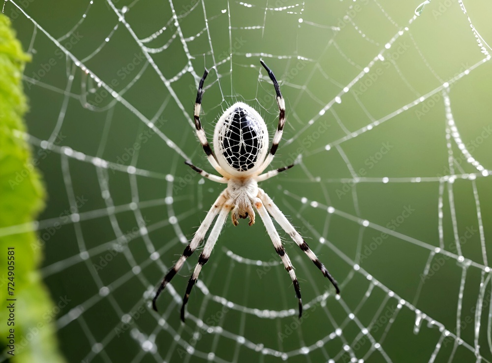 Beautiful yellow and black color spider in a spider web. natural background and a macro view Beautiful yellow and black color spider in a spider web. natural background and a macro view