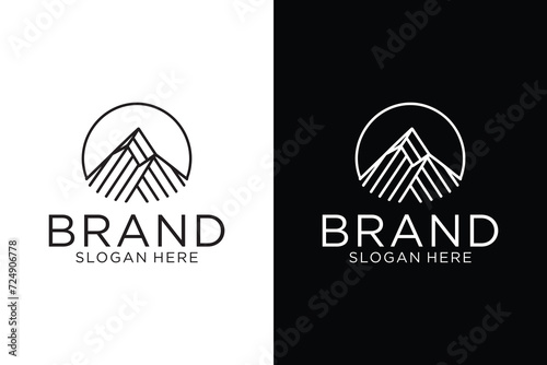 mountain logo vector design mountain emblem, mountain logo, mountain design, mountain concept, mountain line photo