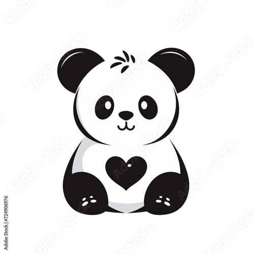 panda with a heart st valentines saint valentines vector illustration