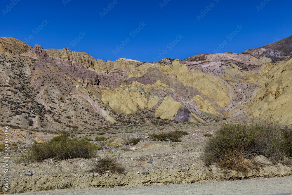 Colorful mountain landscape in Purmamarca, Jujuy, Argentina, South America