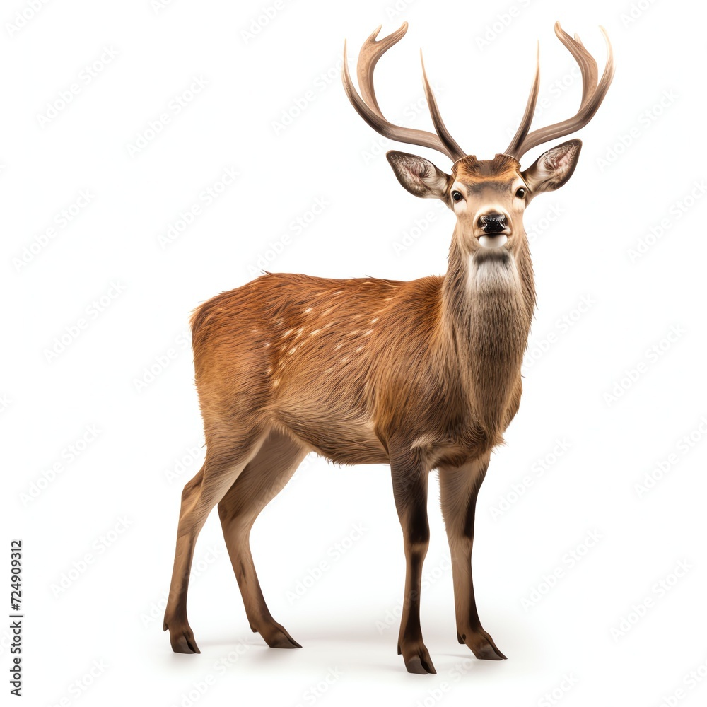 a deer, studio light , isolated on white background a deer, studio light , isolated on white background