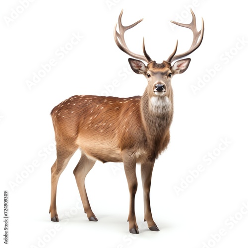 a deer  studio light   isolated on white background