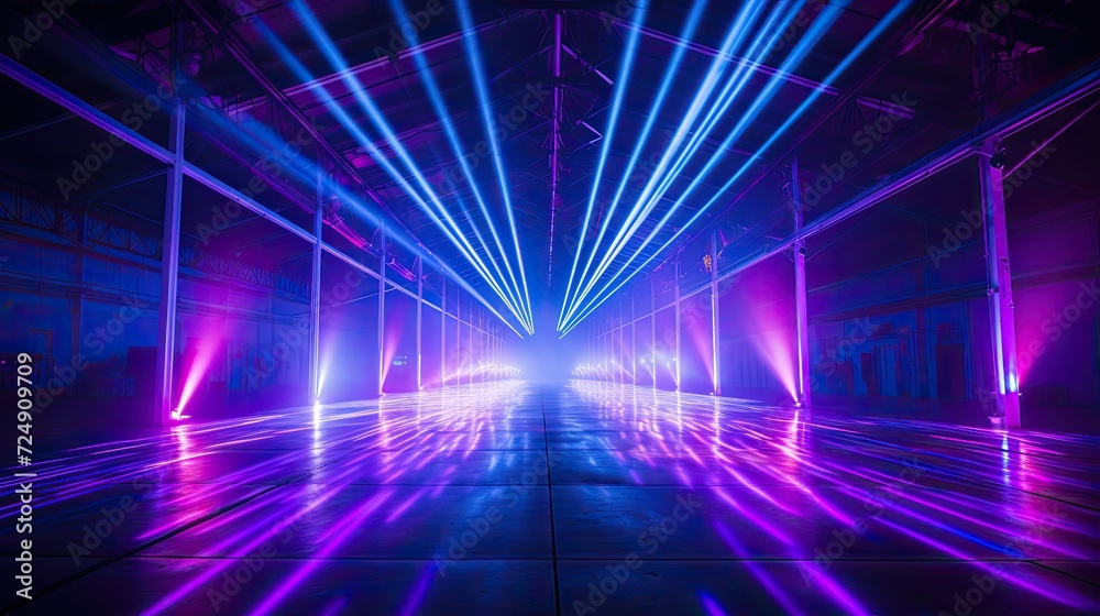 neon laser hall. Generative AI