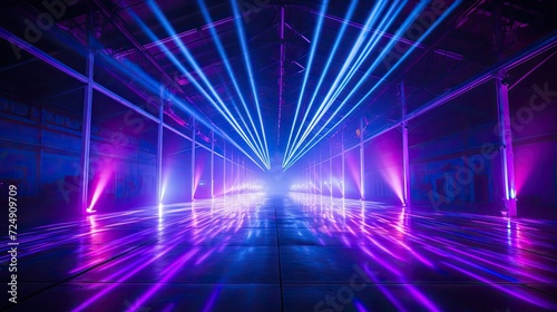 neon laser hall. Generative AI