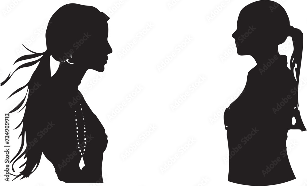 Set of silhouette girl vector illustration for graphics