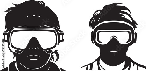 Silhouette of a diver mask vector illustration