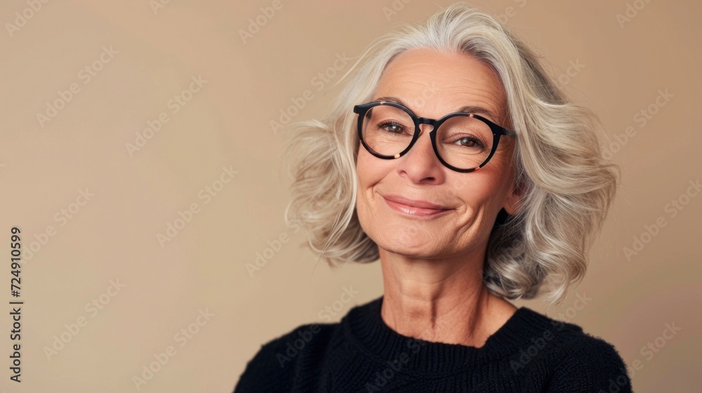 Authentic beauty in a portrait of a happy older woman.