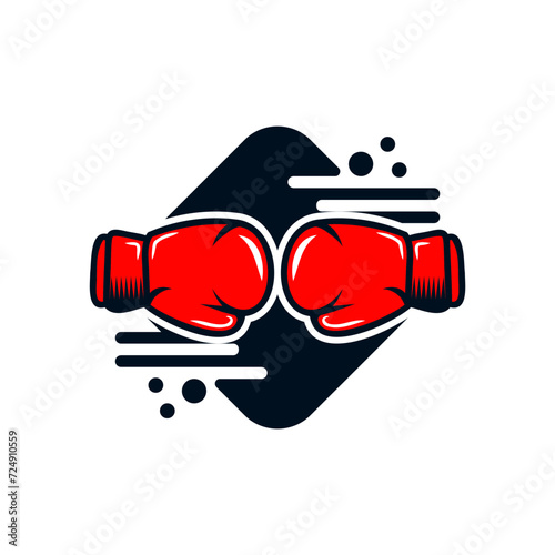 Boxing logo template design. Boxing logo. Vintage Style. Vector illustration on isolated background. Boxing sport vector
