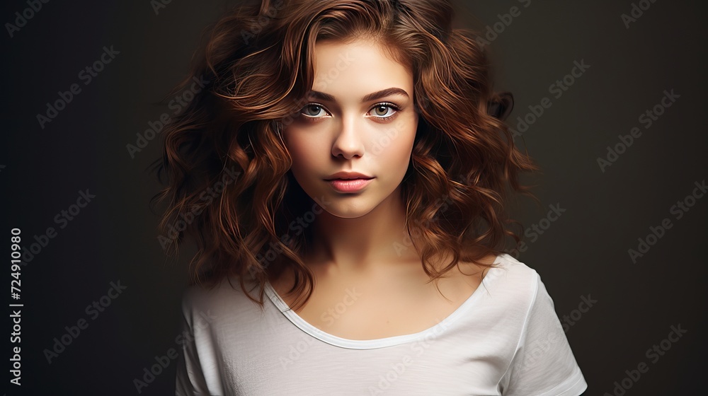 Expressive young lady posing in the studio Expressive young lady posing in the studio