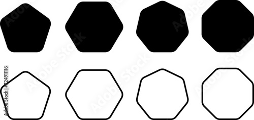 Octagon icon. Vector geometry geometry pentagonal, hexagonal, octagonal polygon. Five, six, seven or eight sided polygon. photo
