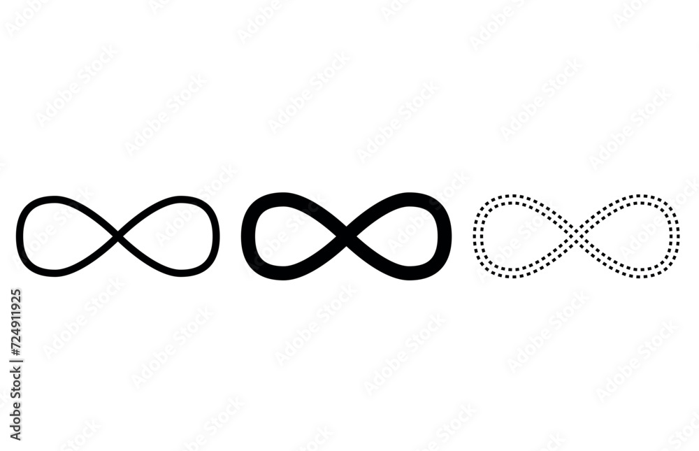 Fototapeta premium Infinity symbol set.Vector illustration isolated on white background.Eps 10.