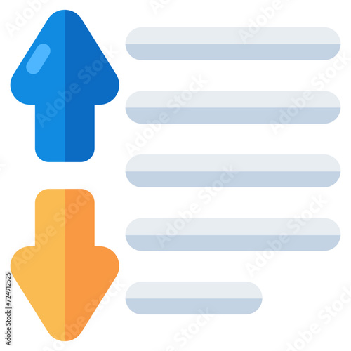 Conceptual flat design icon of sort