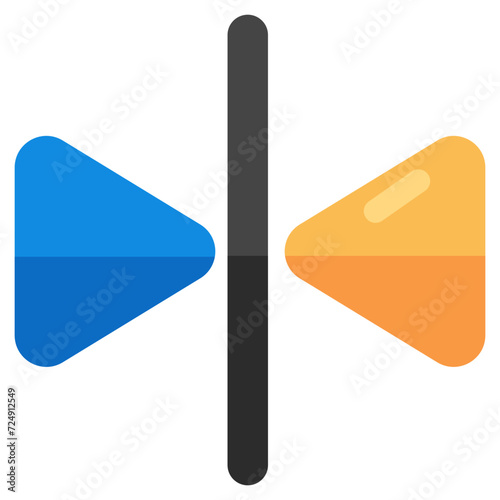      An flat style icon of mirror tool 