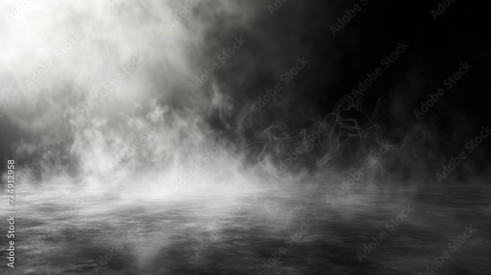 Smoke black ground fog cloud floor mist background steam dust dark white horror overlay. Ground smoke haze night black water atmosphere 3d magic spooky smog texture isolated transparent effect circle