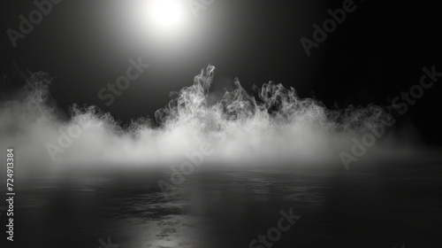 Smoke black ground fog cloud floor mist background steam dust dark white horror overlay. Ground smoke haze night black water atmosphere 3d magic spooky smog texture isolated transparent effect circle