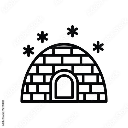 17 igloo icon with white background vector stock illustration